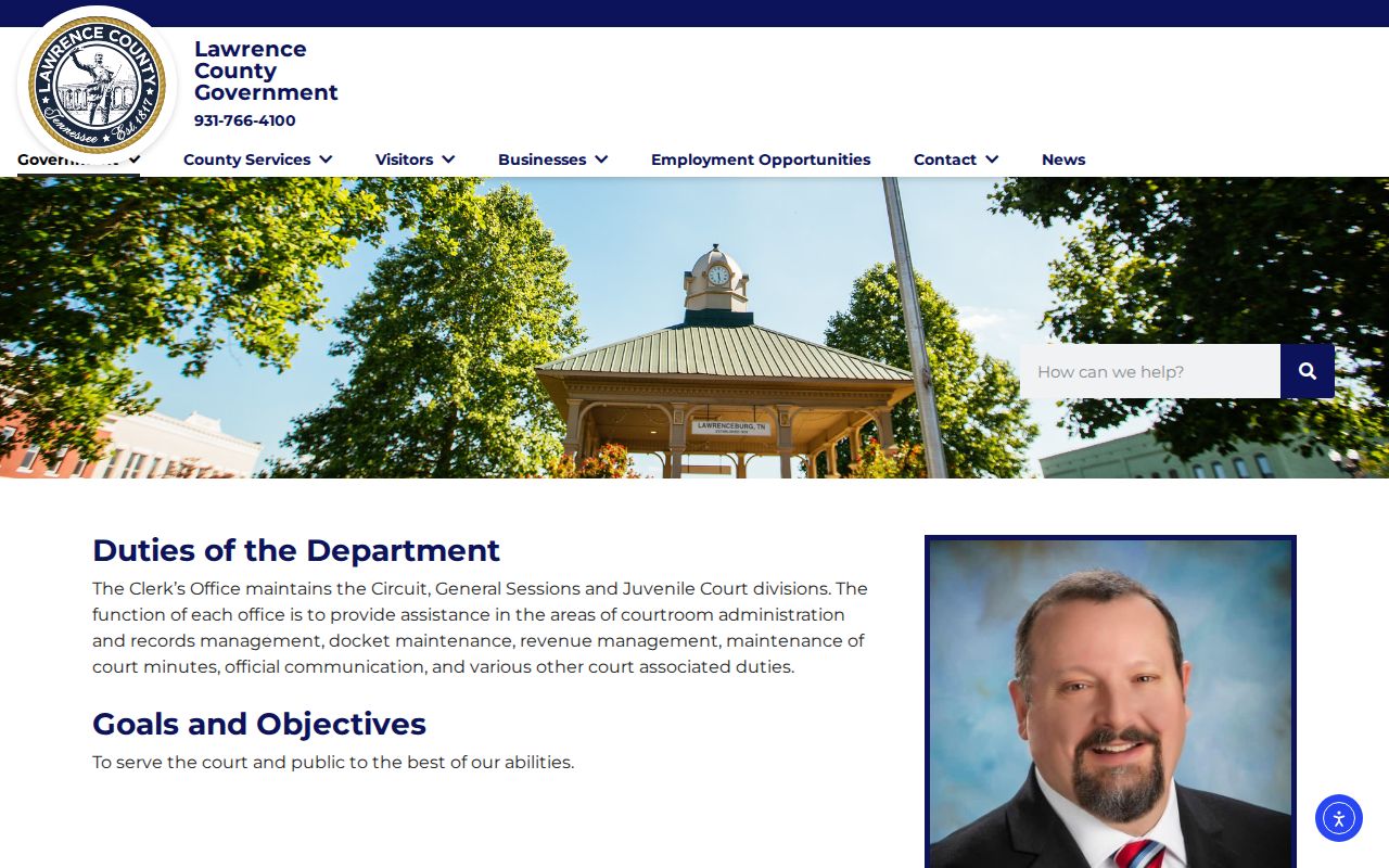 Lawrence County Circuit Court Clerk records office for arrest warrant questions