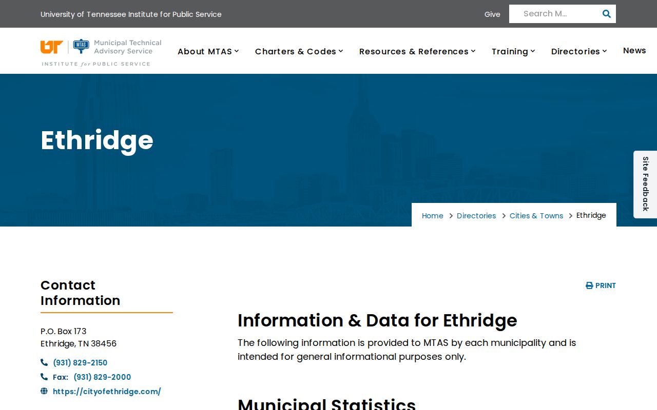 Ethridge town court and police contact profile for Ethridge warrant records