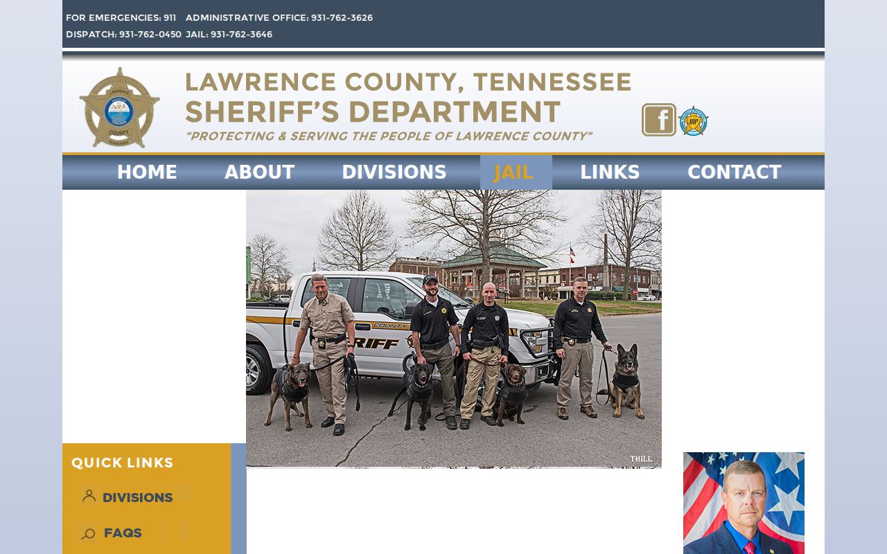 Lawrence County Sheriff detention center and arrest warrant process